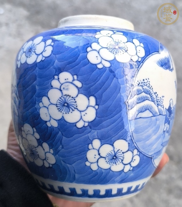 古玩陶瓷嬰戲紋青花罐真品鑒賞圖