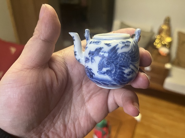 古玩陶瓷光緒青花龍鳳紋茶壺拍賣,當前價格12888元
