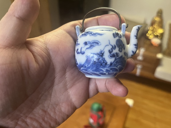 古玩陶瓷光緒青花龍鳳紋茶壺拍賣，當前價格8888元