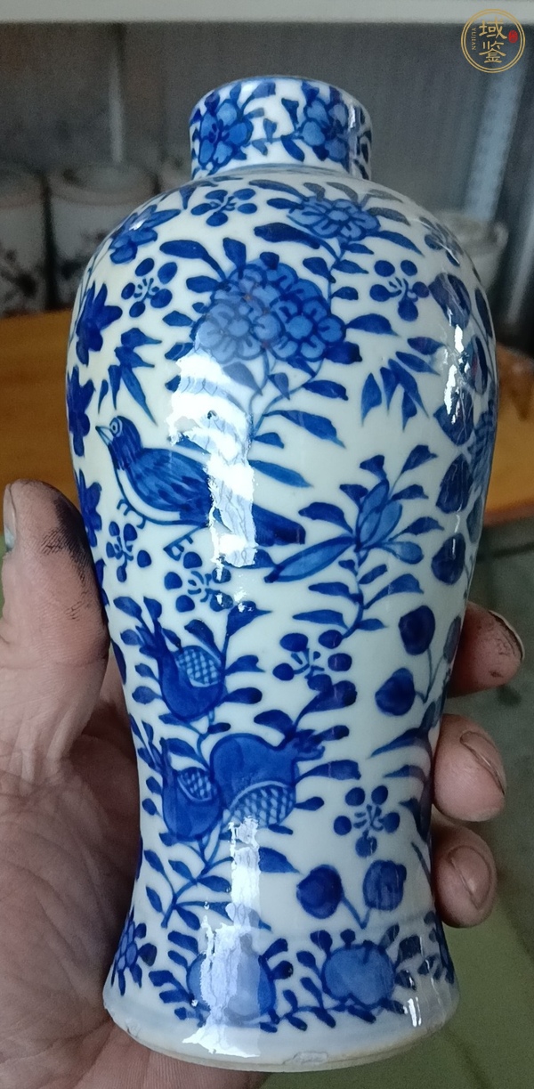 古玩陶瓷青花花鳥紋雞腿瓶真品鑒賞圖