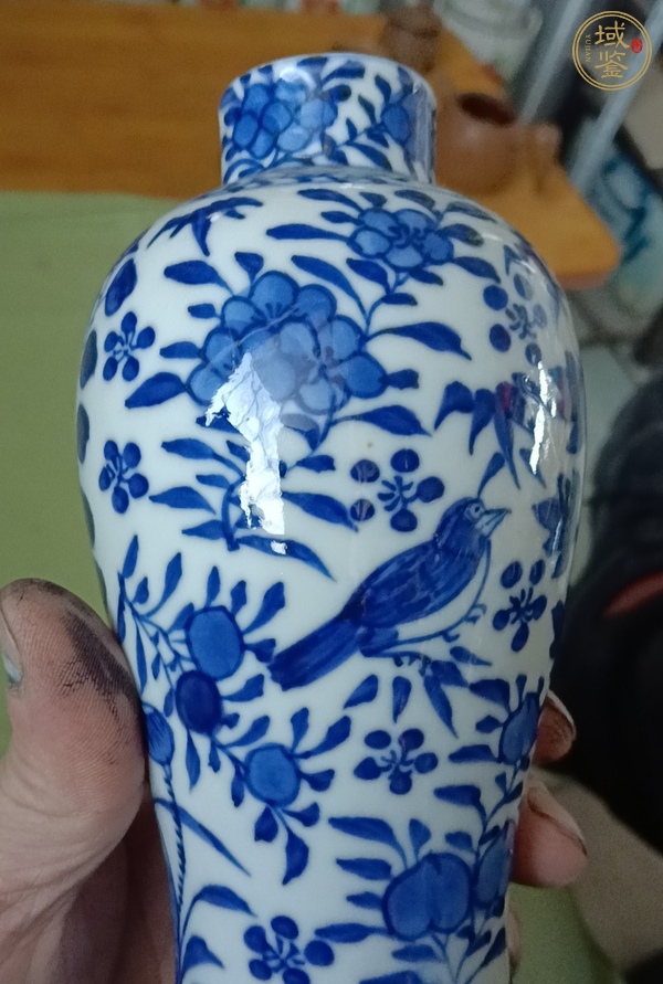 古玩陶瓷青花花鳥紋雞腿瓶真品鑒賞圖