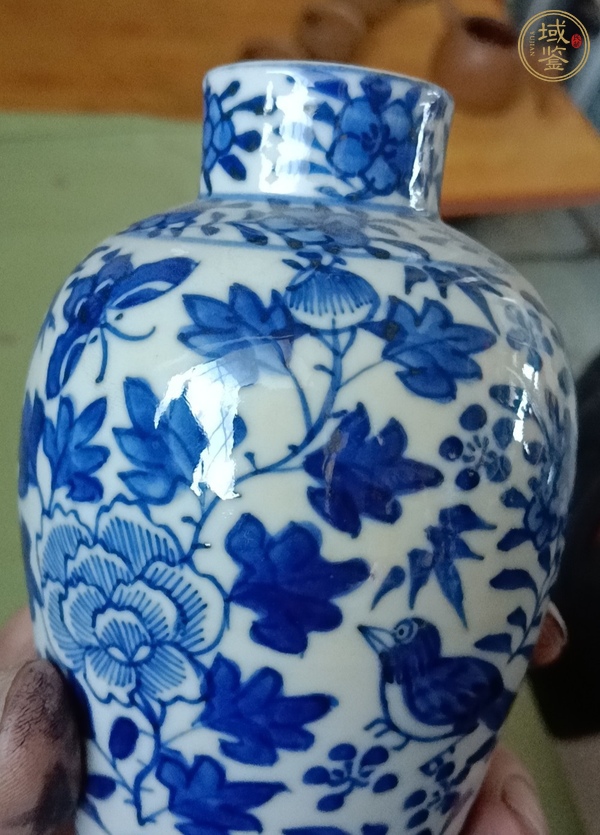 古玩陶瓷青花花鳥紋雞腿瓶真品鑒賞圖