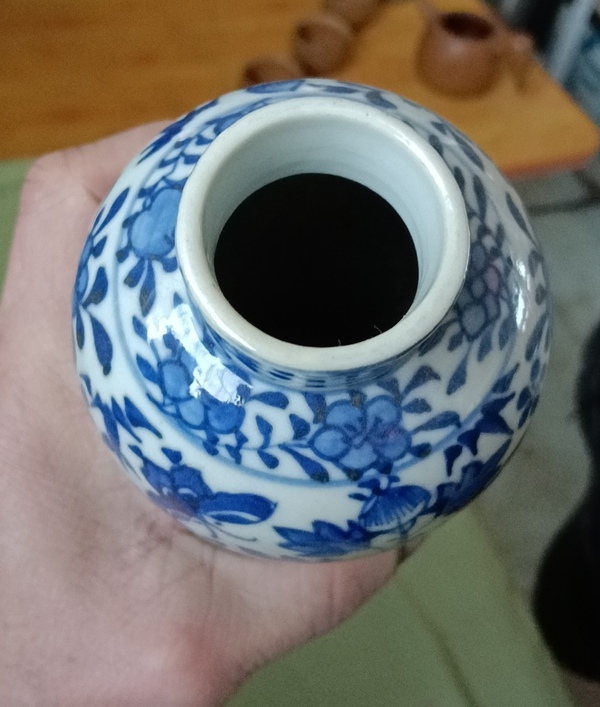 古玩陶瓷青花花鳥紋雞腿瓶拍賣，當前價格3800元