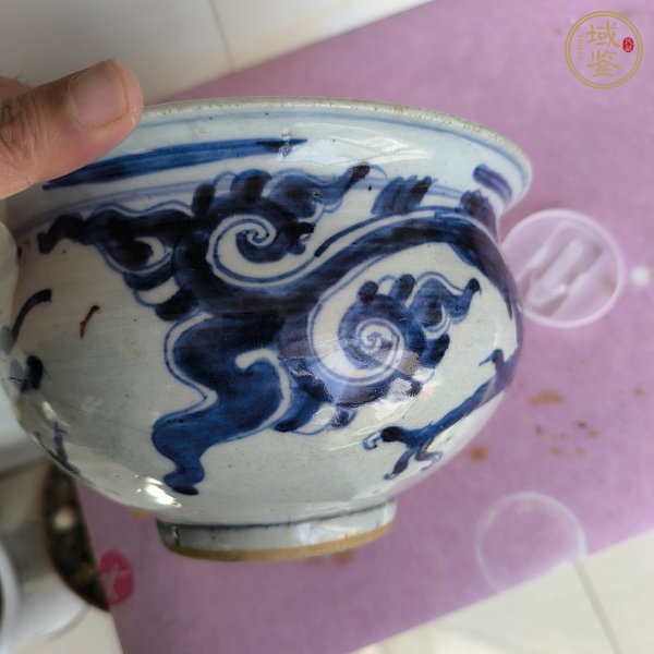 古玩陶瓷青花趕珠龍紋香爐真品鑒賞圖