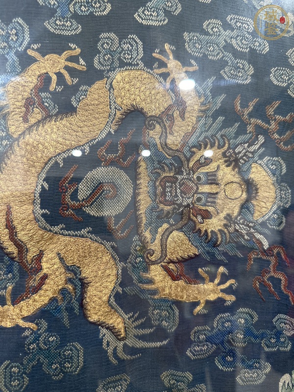 古玩雜項(xiàng)龍紋繡片掛屏真品鑒賞圖