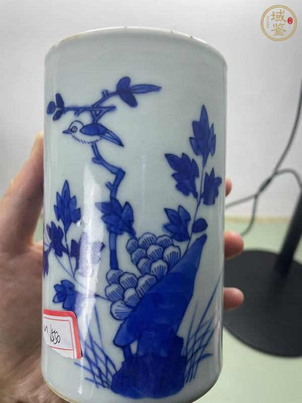 古玩陶瓷青花花鳥(niǎo)紋筆筒真品鑒賞圖