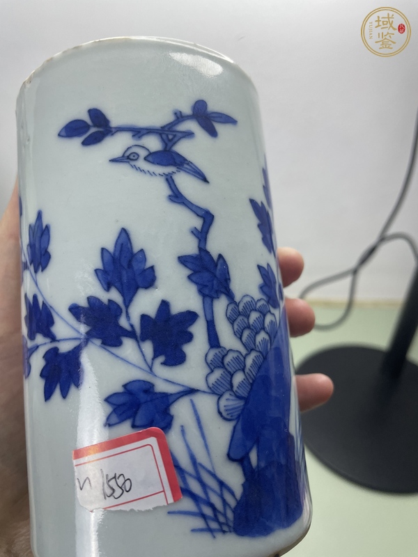 古玩陶瓷青花花鳥(niǎo)紋筆筒真品鑒賞圖