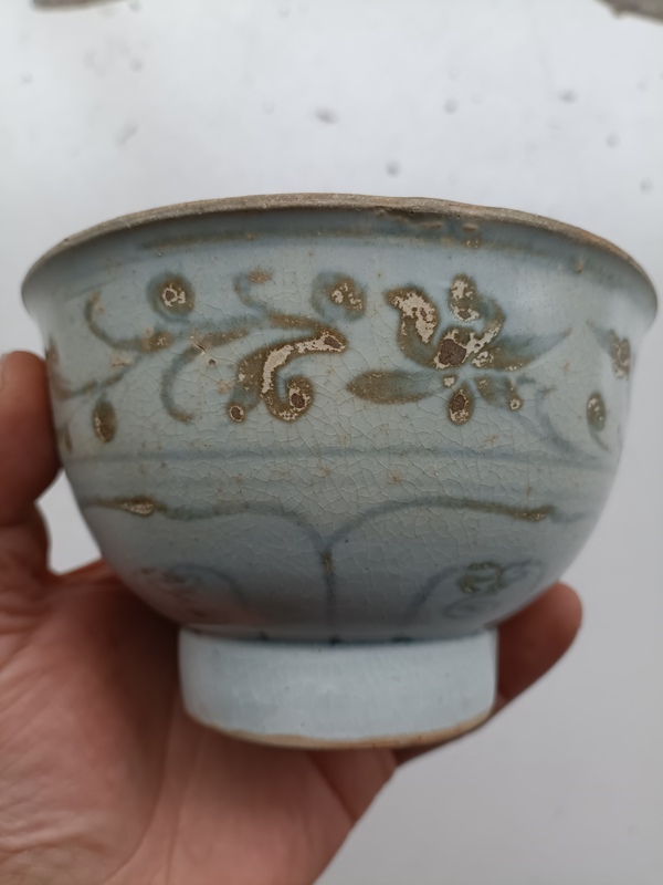 古玩陶瓷元青花花卉紋碗拍賣(mài),當(dāng)前價(jià)格1888元