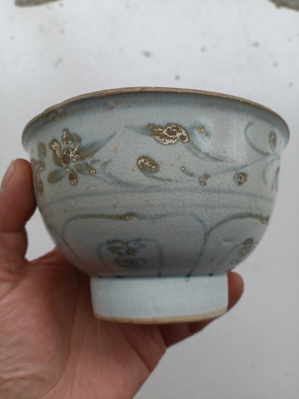 古玩陶瓷元青花花卉紋碗拍賣(mài),當(dāng)前價(jià)格1888元