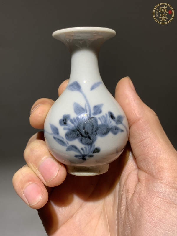 古玩陶瓷青花花卉紋玉壺春瓶真品鑒賞圖