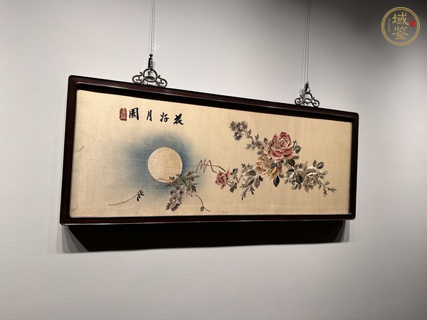 古玩雜項花好月圓圖掛屏真品鑒賞圖