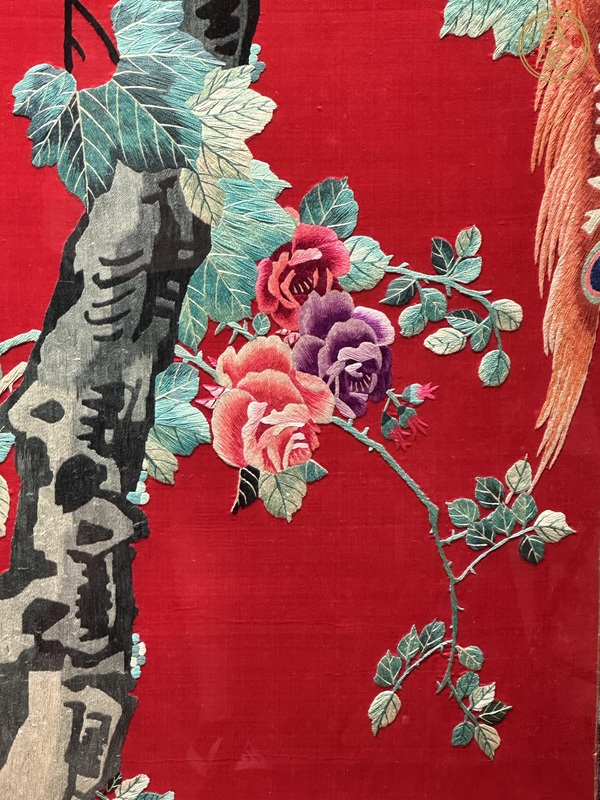 古玩雜項刺繡花鳥四條屏真品鑒賞圖