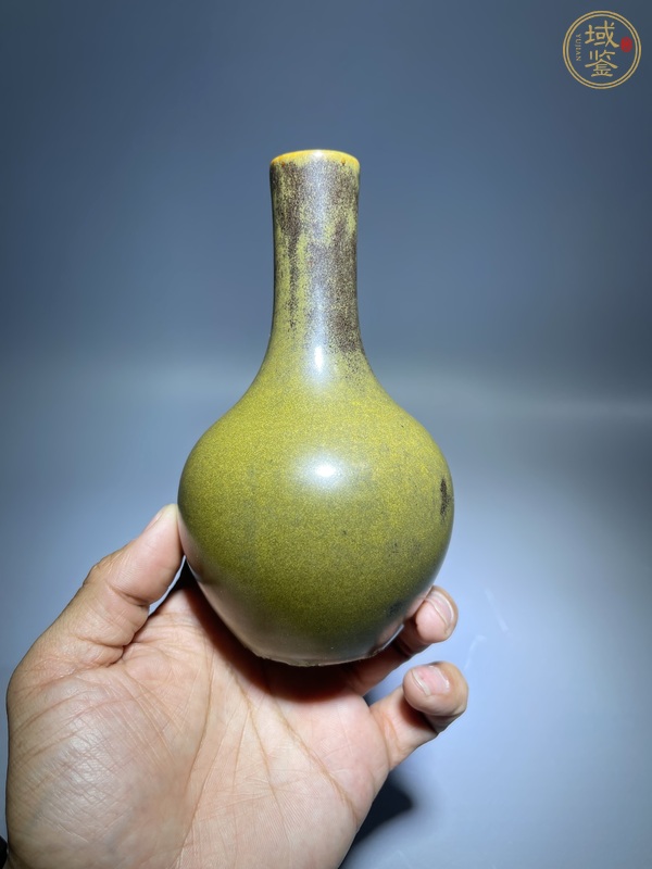 古玩陶瓷茶葉末釉小天球瓶真品鑒賞圖