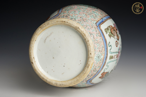 古玩陶瓷晚清·粉彩開窗福慶有余紋象耳瓶真品鑒賞圖