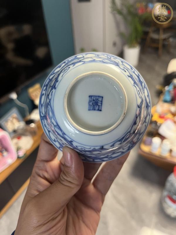 古玩陶瓷纏著蓮青花茶碗真品鑒賞圖