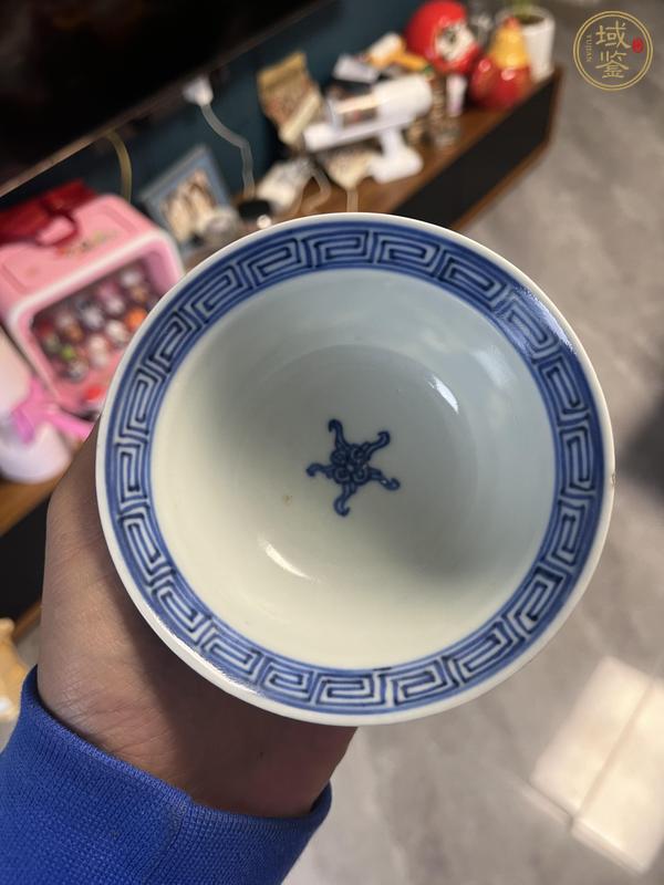 古玩陶瓷纏著蓮青花茶碗真品鑒賞圖