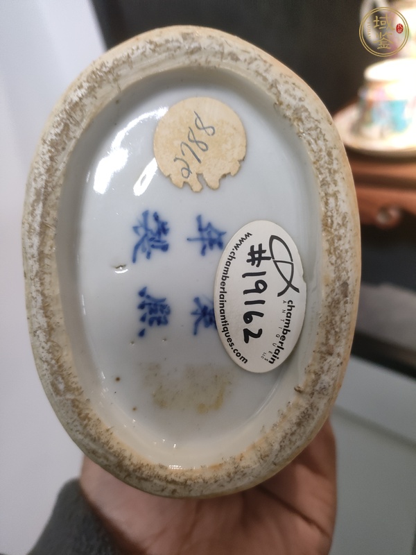 古玩陶瓷青花冰梅紋如意雙耳抱月瓶真品鑒賞圖