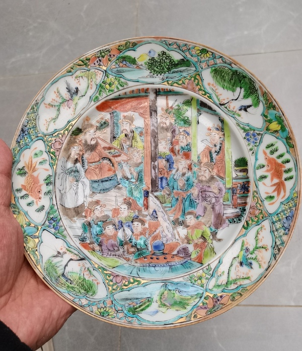 古玩陶瓷廣彩人物故事盤拍賣,當前價格1780元