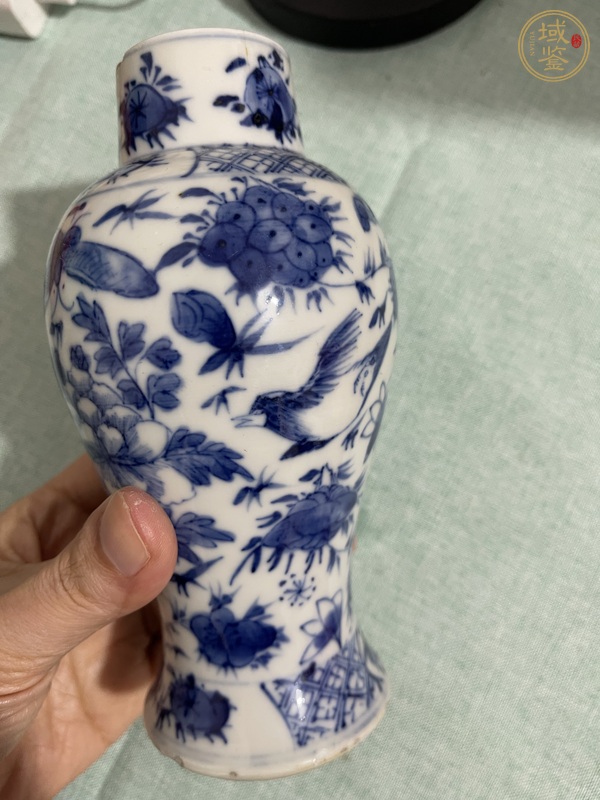 古玩陶瓷青花花鳥紋雞腿瓶真品鑒賞圖