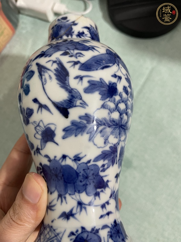 古玩陶瓷青花花鳥紋雞腿瓶真品鑒賞圖