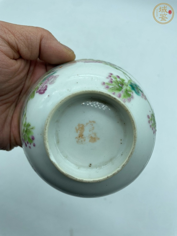 古玩陶瓷淺降花鳥紋茶圓真品鑒賞圖