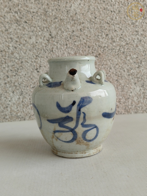 古玩陶瓷青花福字紋茶壺真品鑒賞圖