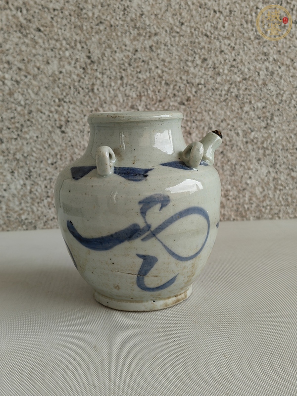 古玩陶瓷青花福字紋茶壺真品鑒賞圖