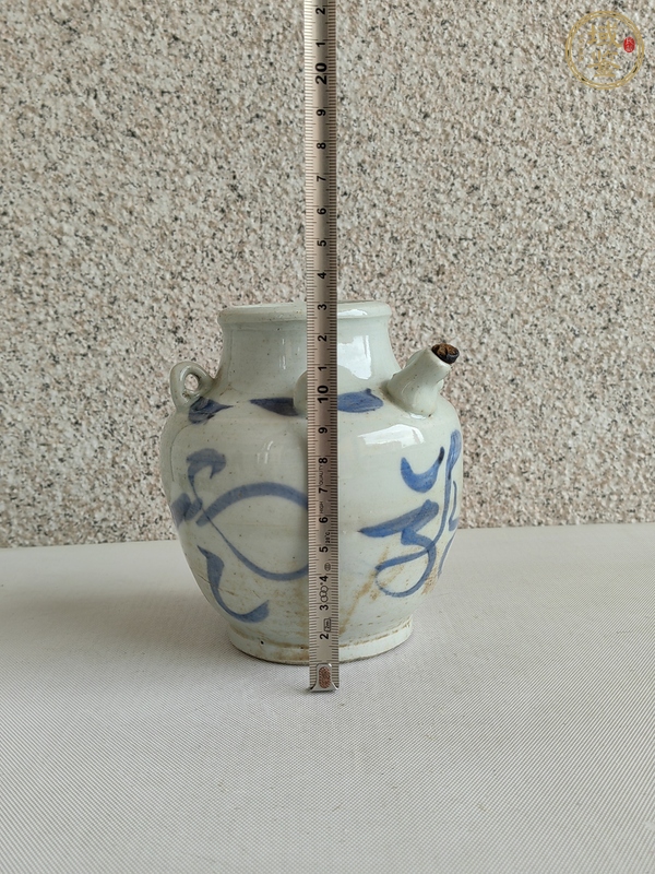 古玩陶瓷青花福字紋茶壺真品鑒賞圖