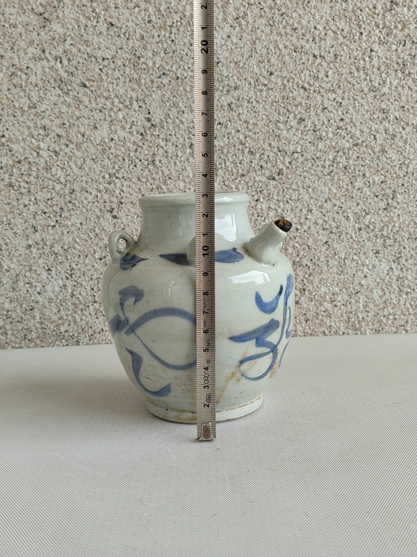 古玩陶瓷青花福字紋茶壺拍賣,當前價格580元