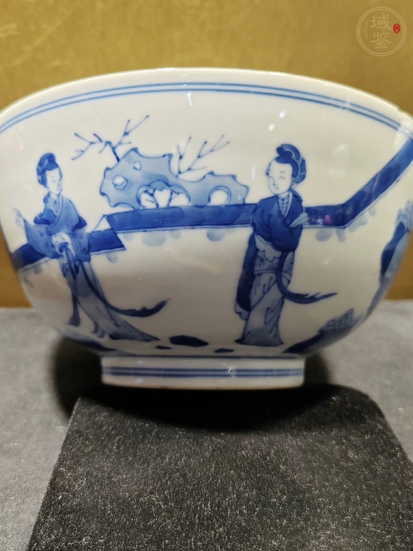 古玩陶瓷青花人物紋碗真品鑒賞圖