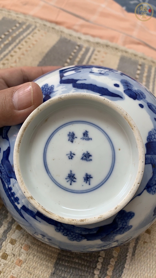 古玩陶瓷青花八仙人物紋墩式碗，注意品相真品鑒賞圖