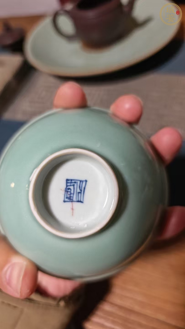 古玩陶瓷青釉茶圓真品鑒賞圖