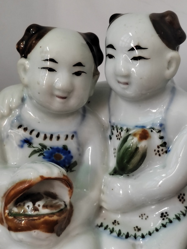 古玩陶瓷民國醴陵窯和合二仙人物造像拍賣，當前價格1800元