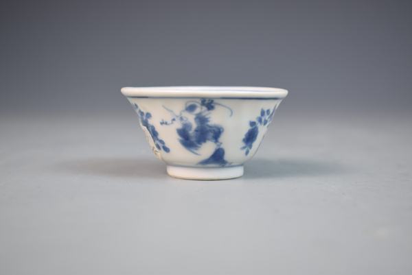古玩嚴選清康熙青花花鳥瑞獸紋杯拍賣，當前價格5820元