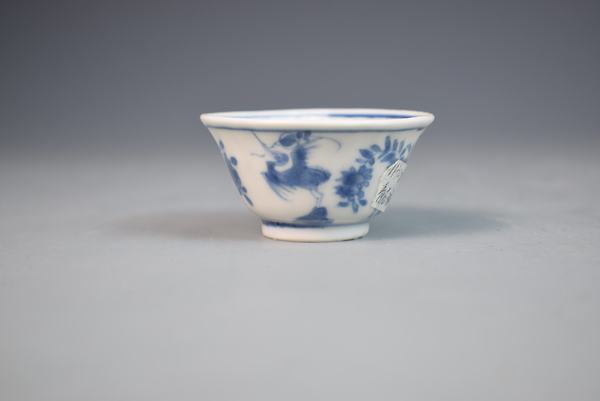 古玩陶瓷清康熙青花花鳥瑞獸紋杯拍賣，當前價格433元