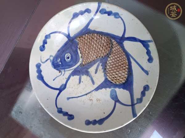 古玩陶瓷魚藻紋盤真品鑒賞圖