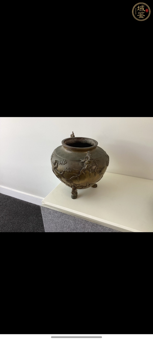 古玩銅器三足鼎式爐真品鑒賞圖