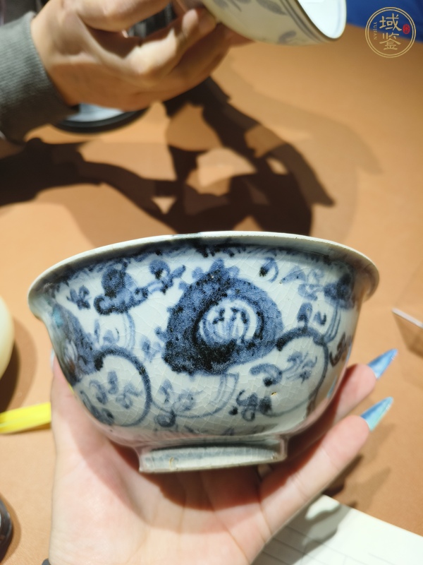 古玩陶瓷明早期菊花紋碗真品鑒賞圖