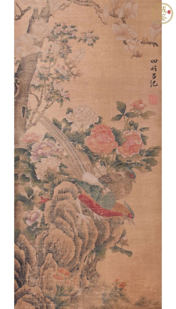 古玩字畫呂紀款花鳥真品鑒賞圖