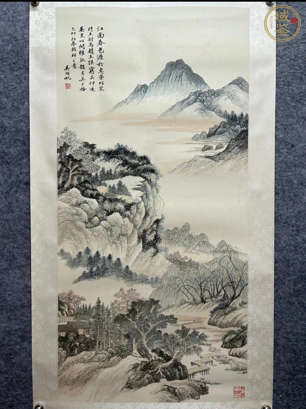 古玩字畫江南春色真品鑒賞圖