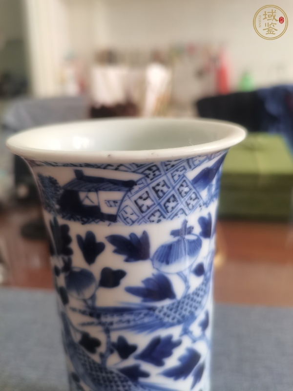 古玩陶瓷青花花鳥紋桶瓶真品鑒賞圖