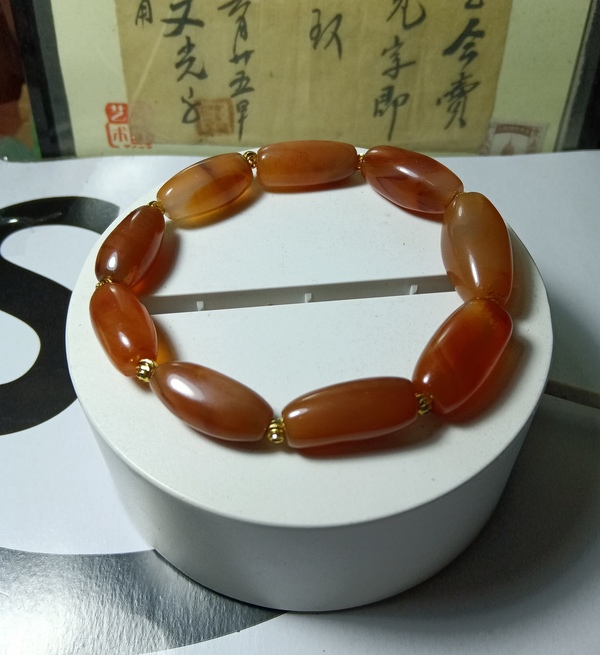 古玩玉器清代瑪瑙手串拍賣，當(dāng)前價格450元