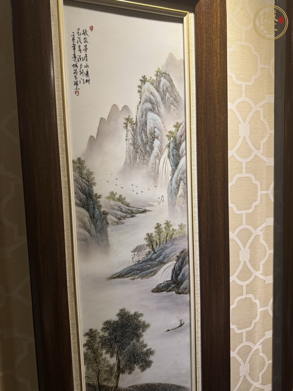 古玩山水紋瓷板畫(huà)真品鑒賞圖