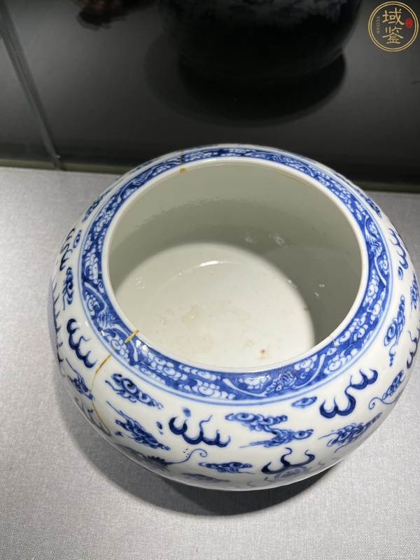 古玩陶瓷青花趕珠龍紋水洗拍賣,當前價格3800元