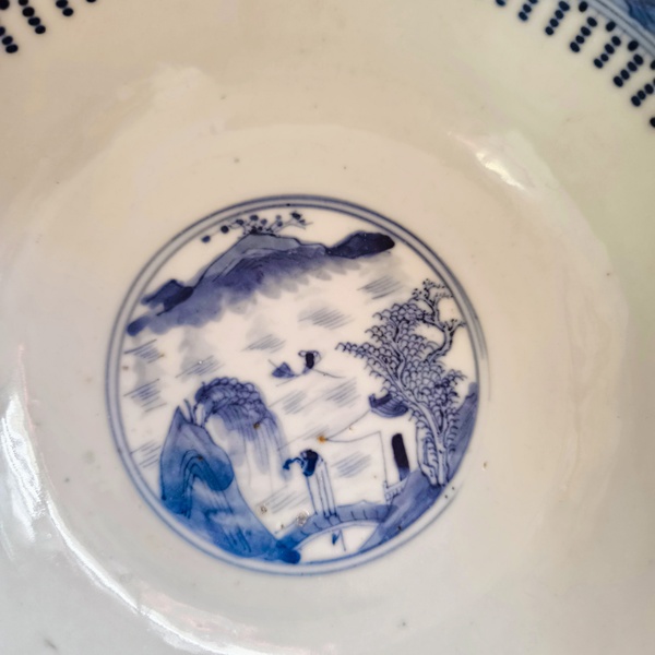 古玩陶瓷青花山水紋碗拍賣,當前價格2800元