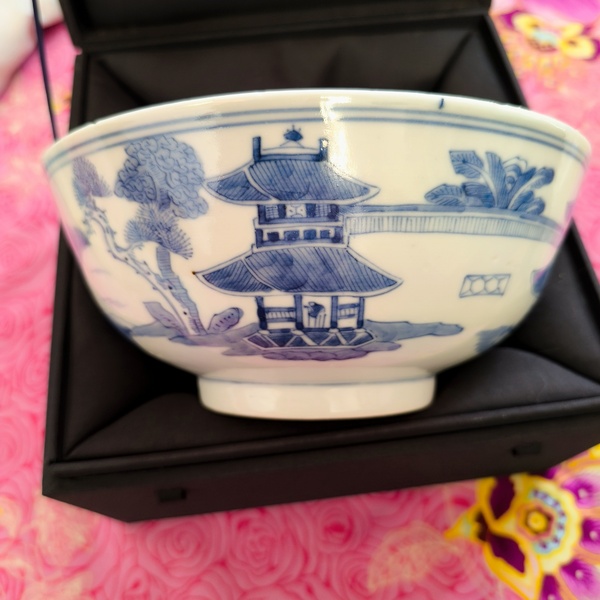 古玩陶瓷青花山水紋碗拍賣,當前價格2800元