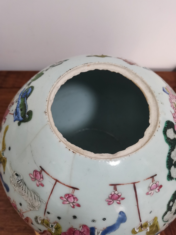 古玩陶瓷清晚期粉彩人物百字罐拍賣,當前價格2680元