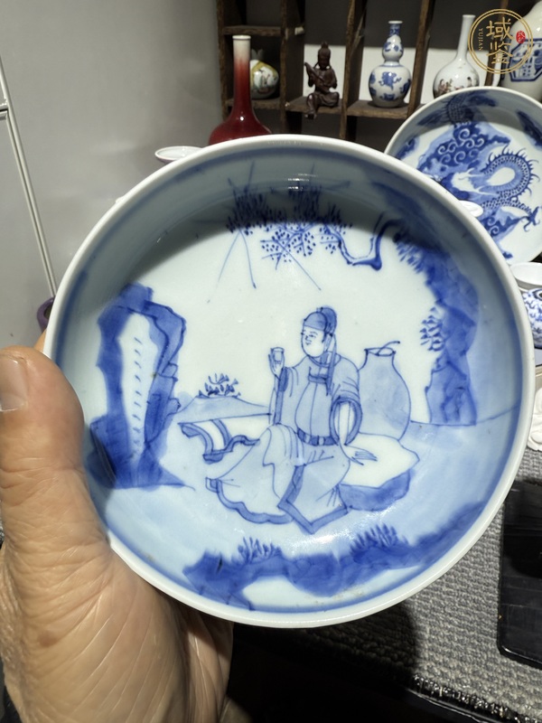 古玩人物紋青花洗真品鑒賞圖