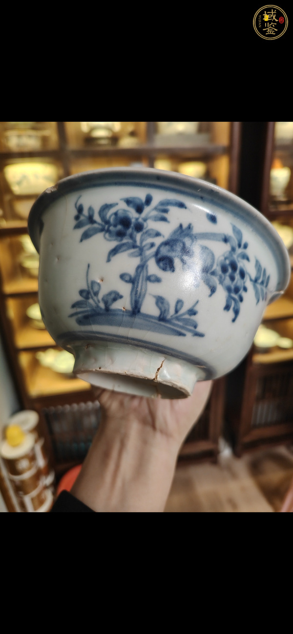 古玩陶瓷青花花鳥紋碗真品鑒賞圖