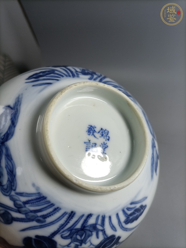 古玩陶瓷青花滿池矯紋花口碗真品鑒賞圖